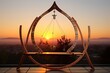 Sunrise Yoga Swing Ideas: Tranquil Meditation Patio with Sunrise Clock