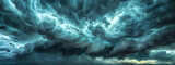 Fototapeta Łazienka - A dramatic and ominous storm cloudscape with dark sky, portraying an impending thunderstorm on a stormy day.