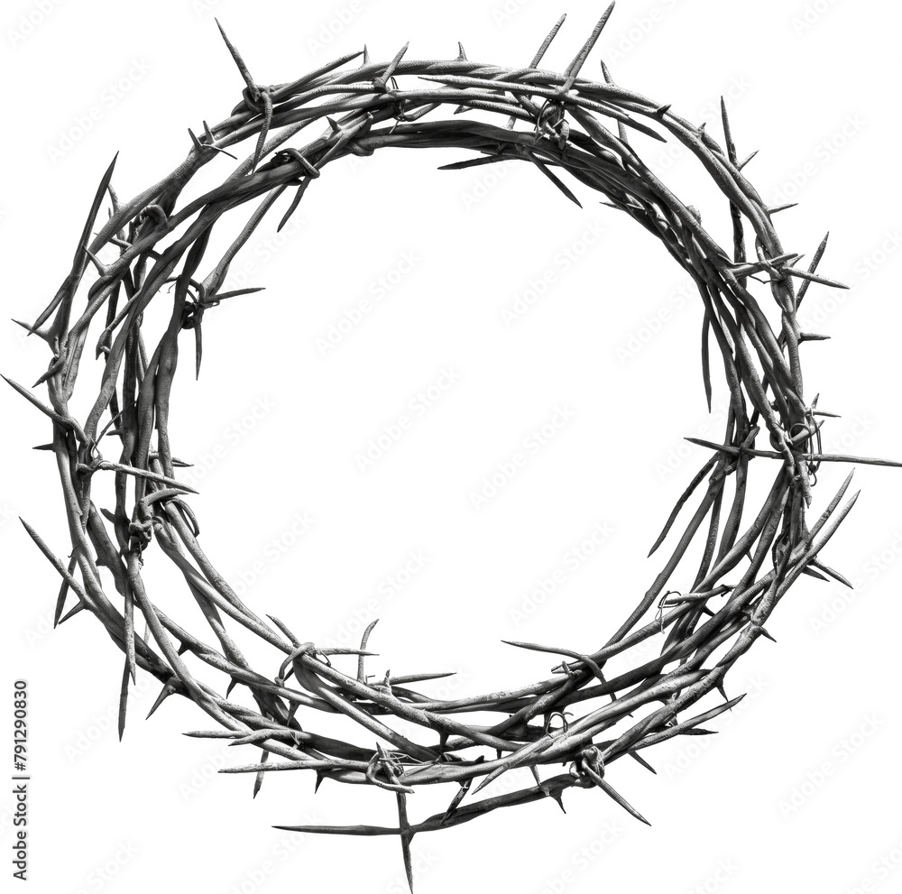Barbed wire circle isolated. Stock Illustration | Adobe Stock