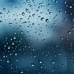 Canvas Print - A close-up of raindrops on a window.