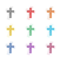 Wall Mural - Christian cross  icon isolated on white background. Set icons colorful
