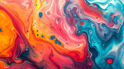 Canvas Print - A colorful painting with a lot of different colors and swirls