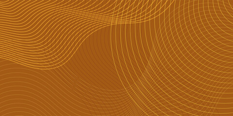 Poster - gold abstract wave stripe lines on gold background