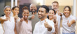 © peopleimages.com - Happy portrait, business people and thumbs up with diversity for great, good job or well done in teamwork. Group of creative employees with smile, like emoji or yes sign for review, startup or banner
