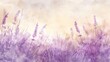 Watercolor background with soft pastel colors and a lavender meadow