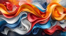 Colorful Abstract Wavy Design Blending Red, Blue, Orange, And White Tones On A Textured Background Perfect For Versatile Creative Applications. 