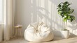 Blank mockup of a classic bean bag in a neutral color versatile for any style or space. .