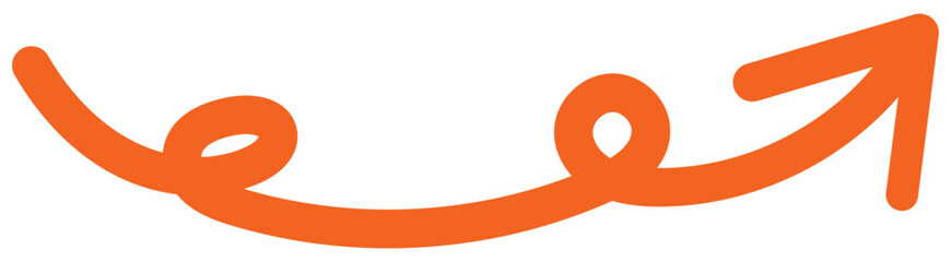 Wall Mural - Curved orange arrow png