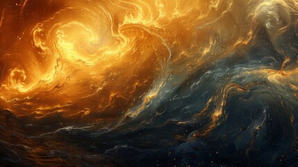 Wall Mural - a colorful swirl of space with a blue and orange hue