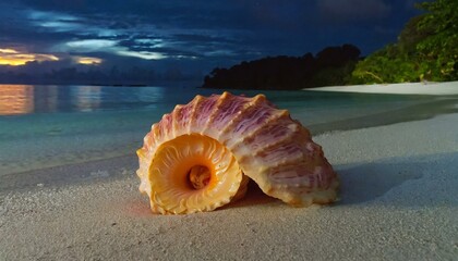 Sticker - seashell on the beach