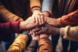 © Uliana - Group of friends putting their hands together. Generative AI