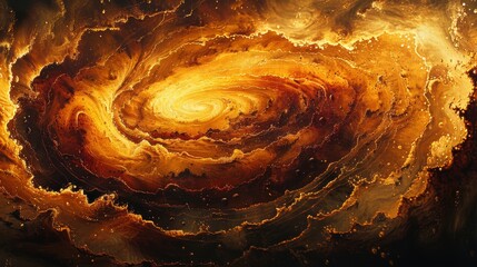 Wall Mural - a painting of a large, glowing orange hole in space