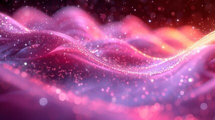 Wall Mural - a pink wave with purple and orange swirls
