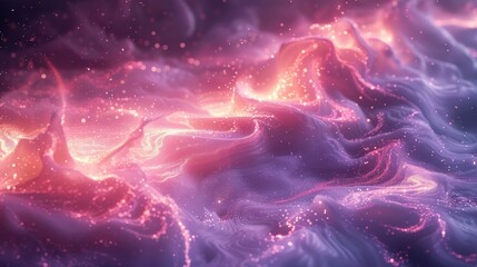 Wall Mural - a pink wave with purple and orange swirls