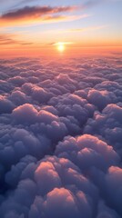 Wall Mural - The sky is filled with clouds and the sun is setting