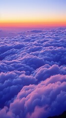 Wall Mural - The sky is filled with clouds and the sun is setting