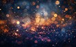 © AdnanArif - Blue and orange glowing lights on dark blue background resembling a night sky full of stars, digital art, soft and blurry, evokes a sense of wonder and mystery.