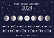 Moon phase calendar 2024