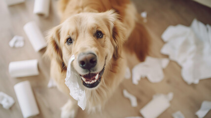 Wall Mural - golden retriever dog