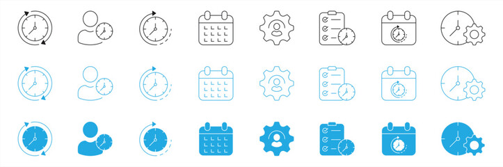 Wall Mural - time management icon set. vector illustration