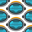 Classic diving mask vector cartoon seamless pattern background.