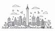 Vector doodle of Monas Jakarta indonesia capital city