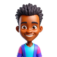 3d cartoon of a african people avatar on isolated transparent background png. generated with ai