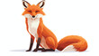Clever looking fox sitting and smiling vector art Hand drwan