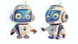 Cute robot toy. Funny childish bot with smiling face