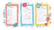 Set of Four weekly planner and todolist templates d