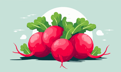 Wall Mural - Radish vector flat minimalistic asset isolated vector style illustration