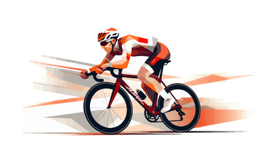 racing cyclist vector flat minimalistic isolated illustration