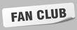 fan club sticker. fan club label