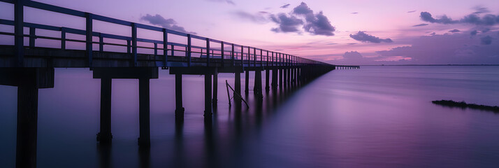 Wall Mural - a bridge over the ocean at sunset