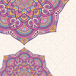 Invitation graphic card with mandala. Vintage decorative elements. Applicable for covers, posters, flyers, banners. Arabic, islam, indian, turkish, chinese, ottoman motifs. Bright colors mandala card.