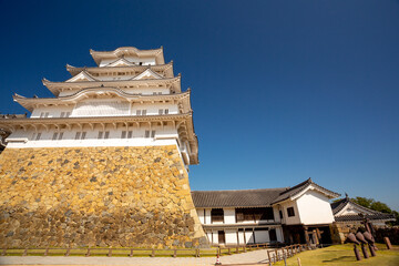 Wall Mural - Himeji castle, Japan. Blue sky	