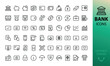 Bank isolated icons set. Set of bank bulding, mobile banking, piggy bank, savings, atm, safe, finance, credit card, payment, corporate account, money exchange vector icon