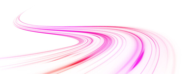 Poster - Abstract light lines of movement and speed in neon color. Luminous green neon waves PNG. Colored shiny sparks of spiral wave. 