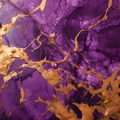 Wall Mural - Gold and purple marble background