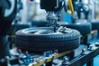 robotic attaching tires to car rims