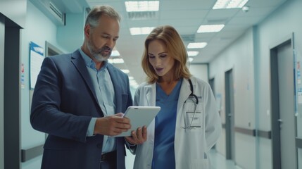 Wall Mural - Doctor and Colleague Discussing Case