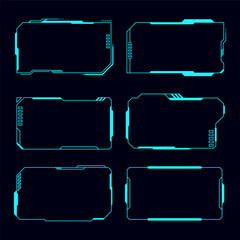 Wall Mural - vector set futuristic frame hud technology cyberpunk design element. technology element.