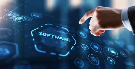 Wall Mural - software development. internet network technology concept