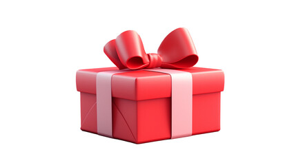 3d rendering of a festive gift box with a bow isolated on a transparent background object for design, png