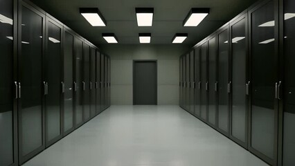 Leinwandbilder - Modern Server Room Interior With Rows of Hardware