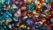 vibrant collage of gemstones and precious metals gleaming in the light, representing the allure and diversity of Earth's natural resources.