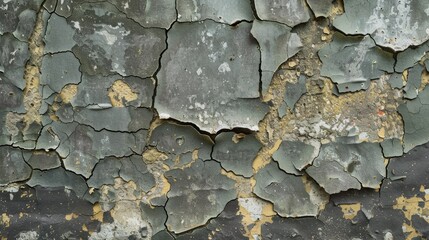 Canvas Print - Texture background of old metallic wall with vintage appearance and cracked paint