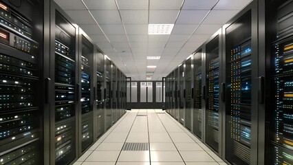 Leinwandbilder - Row of Servers in Large Data Center