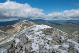 Fototapeta Do pokoju - Mountain ridges view from the peak of Monte Calvo in Abruzzo during spring day of april, Italy