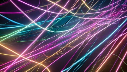 Wall Mural - Electrifying Geometry: Abstract Neon Light Background Illuminated with Vibrant Lines texture 